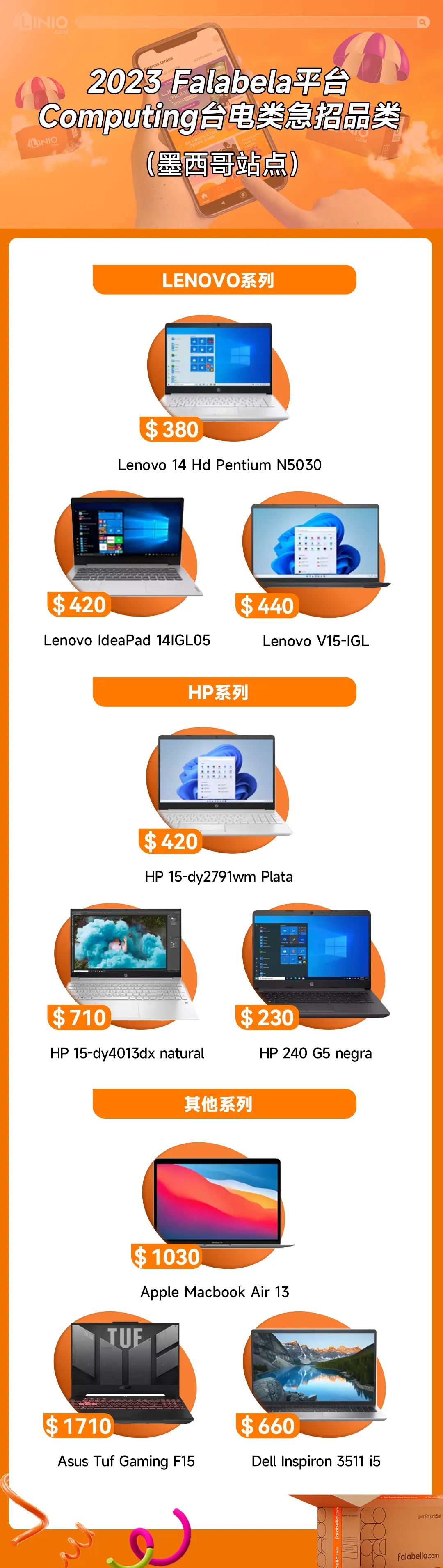 2023下半年Falabella.com筆記本電腦急招單品