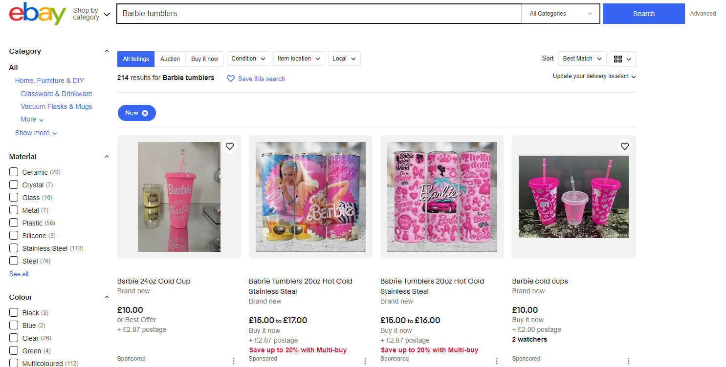 芭比主題周邊產品，席捲亞馬遜與eBay