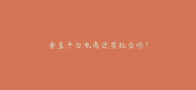 垂直平臺電商還有機會嗎?