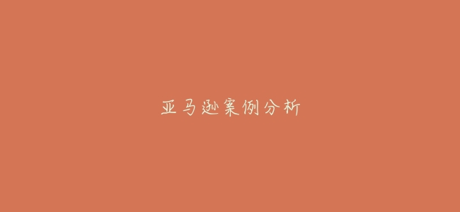亞馬遜案例分析