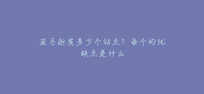 亞馬遜有多少個站點?每個的優缺點是什麼