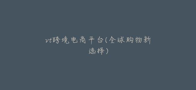 vt跨境電商平臺(全球購物新選擇)