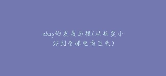 ebay的發展歷程(從拍賣小站到全球電商巨頭)