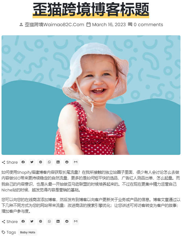 圖片[5]-Shopify搭建博客爲Shopify店鋪獲取更多長尾關鍵詞流量 | 歪貓跨境 | WaimaoB2C-歪貓跨境 | WaimaoB2C
