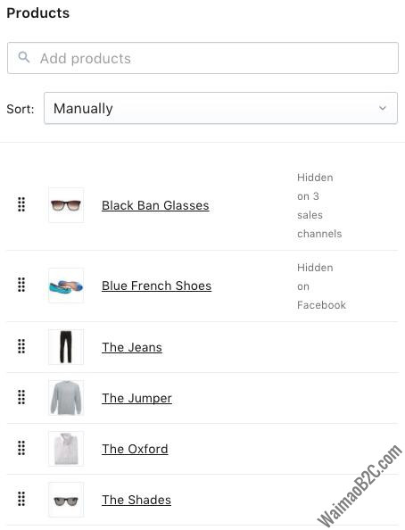 Shopify產品排序