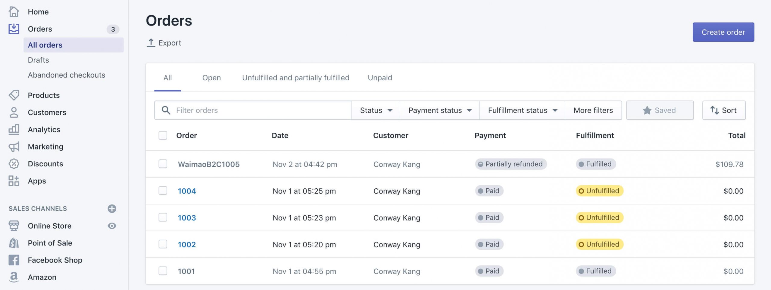 Shopify訂單退款