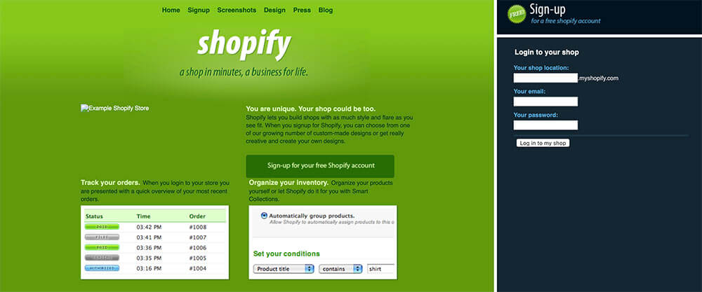 Shopify最初的樣子