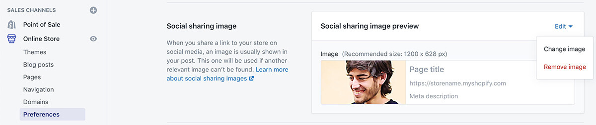 Shopify設置添加社交分享圖片