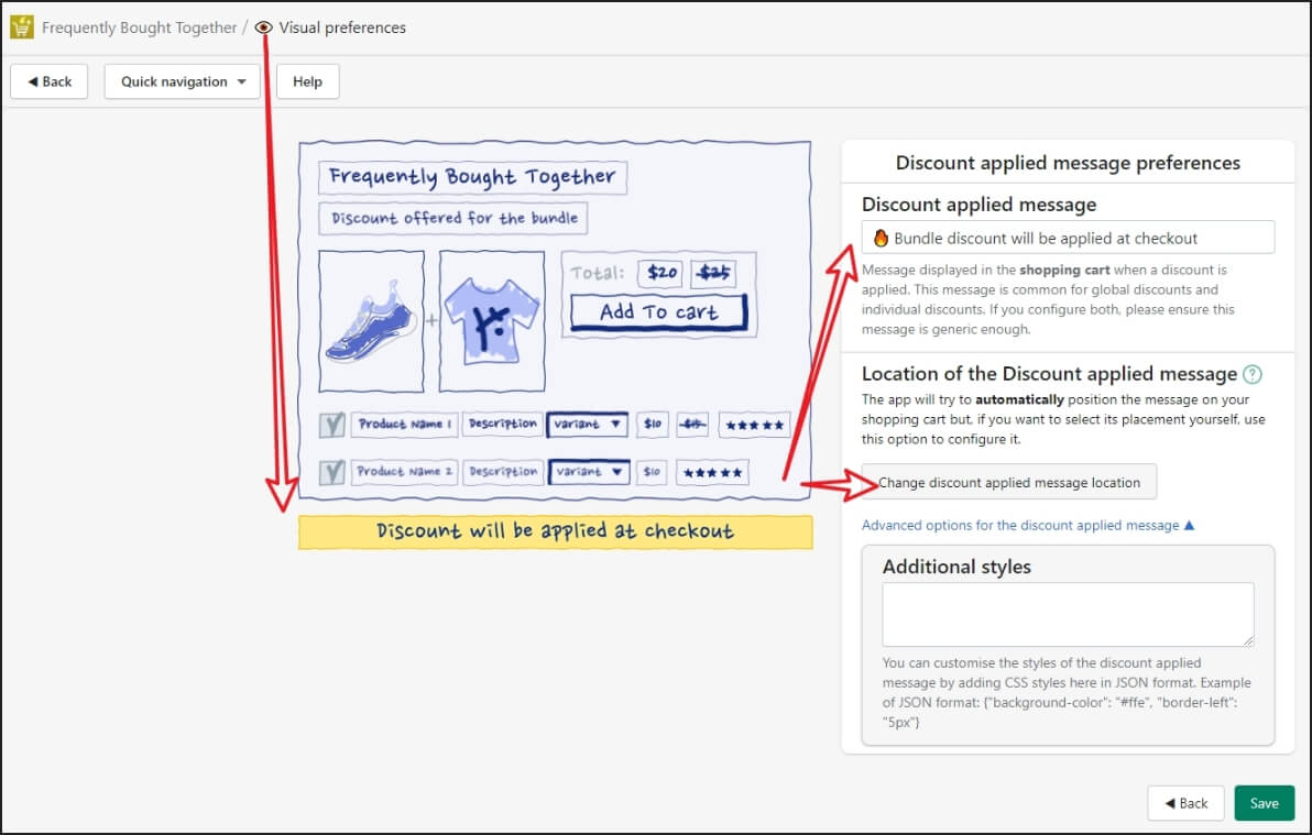 Shopify插件Frequently Bought Together如何修改購物車頁面文字提示內容和顯示位置