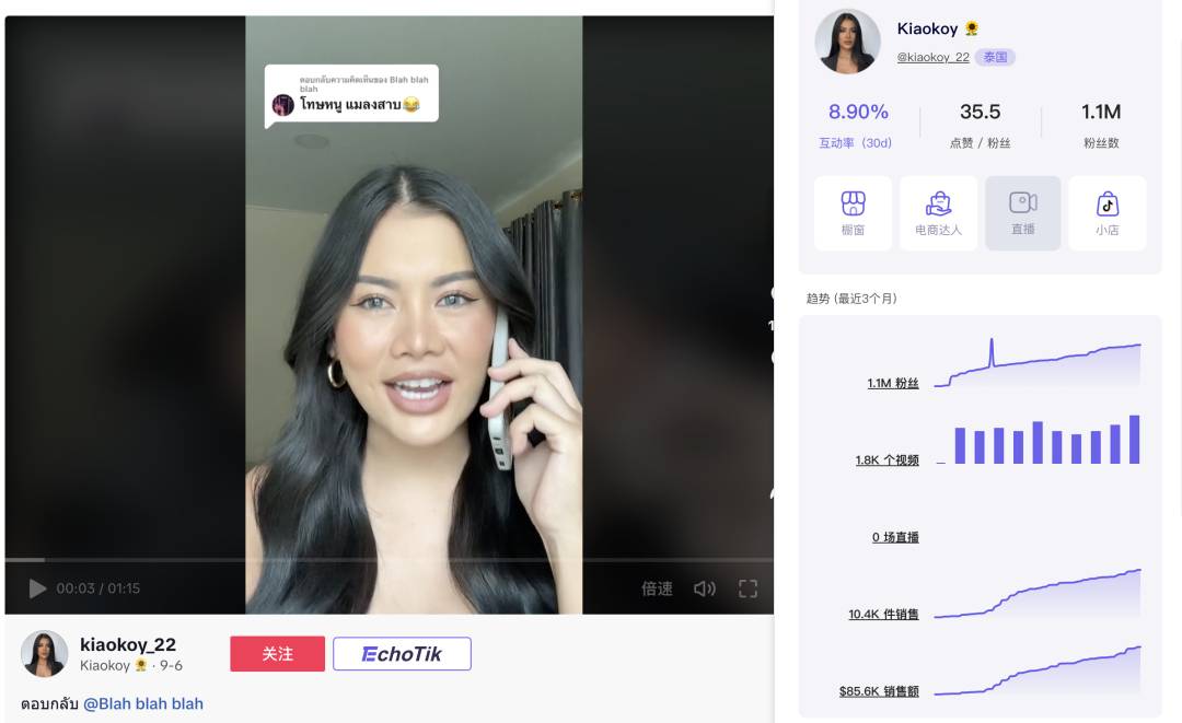 益生菌沖劑GMV達149萬美元，保健品在TikTok泰國暢銷