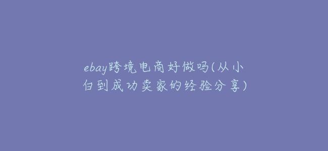 ebay跨境電商好做嗎(從小白到成功賣家的經驗分享)