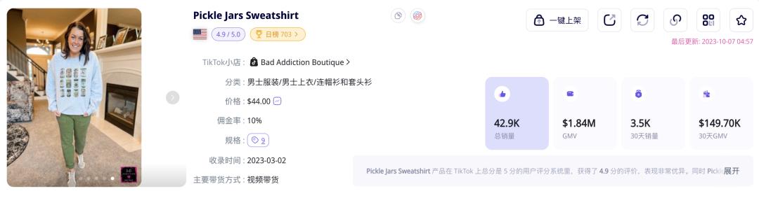 GMV達184萬美元，酸黃瓜衛衣在TikTok Shop美國成爲現象級爆品，這屆年輕人都在想啥？