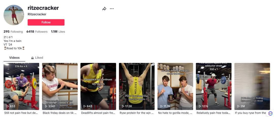 成交金額超第二名100%，rysesupps蛋白粉橫空出世，單日成交45萬美元，TikTok Shop美國店鋪周榜發佈