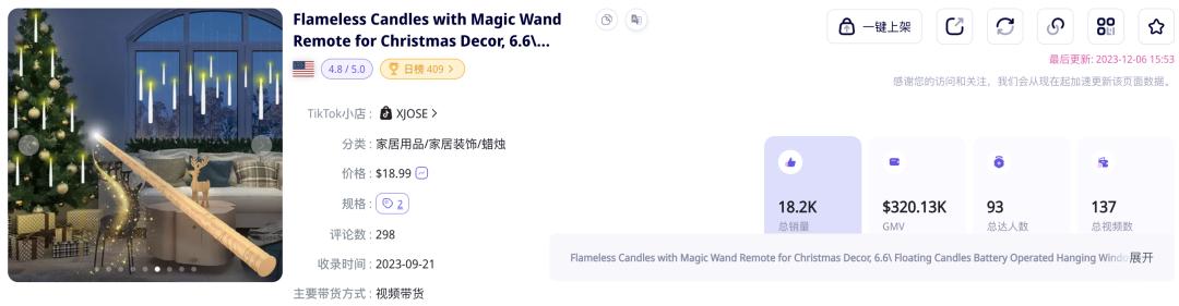 聖誕裝飾“懸浮蠟燭”在TikTok美國站走紅，香薰蠟燭成送禮佳品！高毛利節日爆品合集，新手跟賣友好