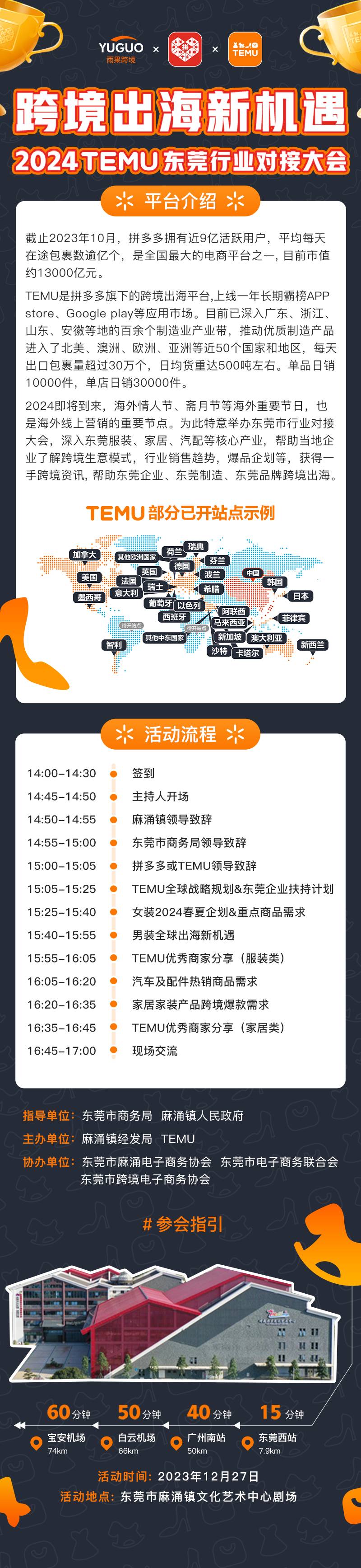 跨境出海新機遇•2024拼多多TEMU東莞行業對接大會，報名ing