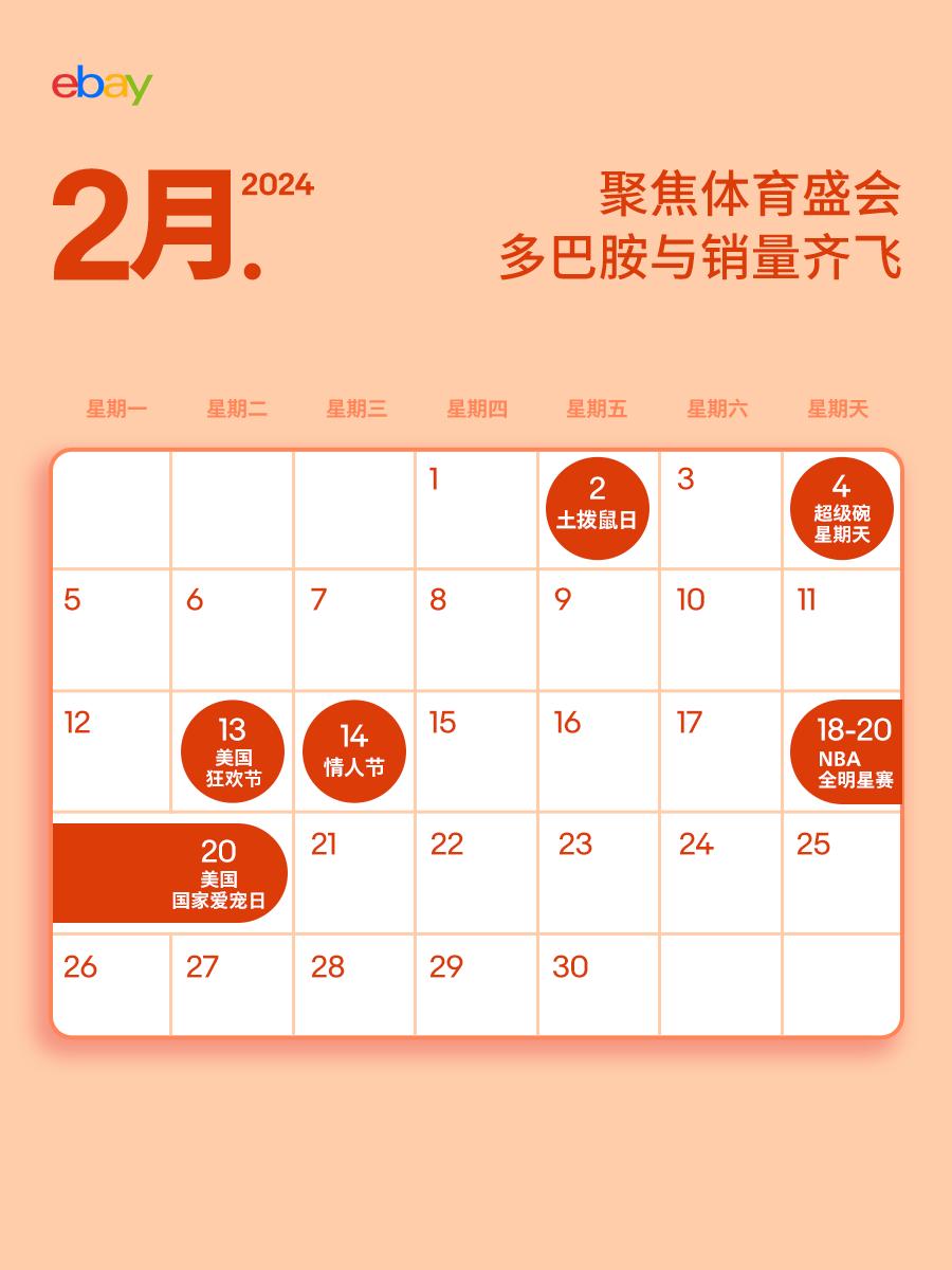 跨境人速碼！2024上半年eBay營銷日曆，熱賣鎖定！