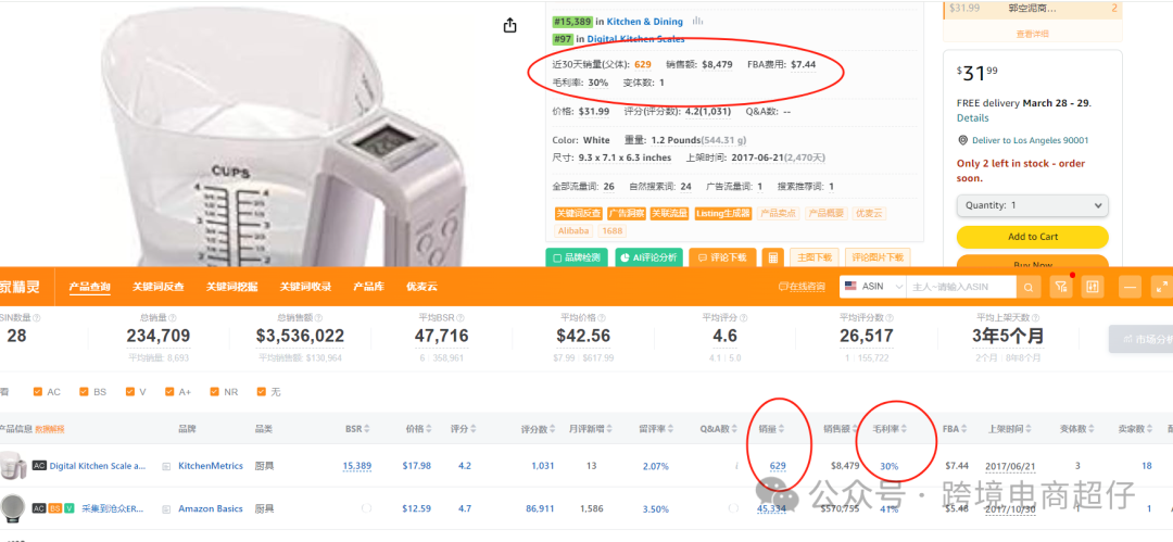 2024.03.26亞馬遜選品推薦（僅供參考）：電子秤