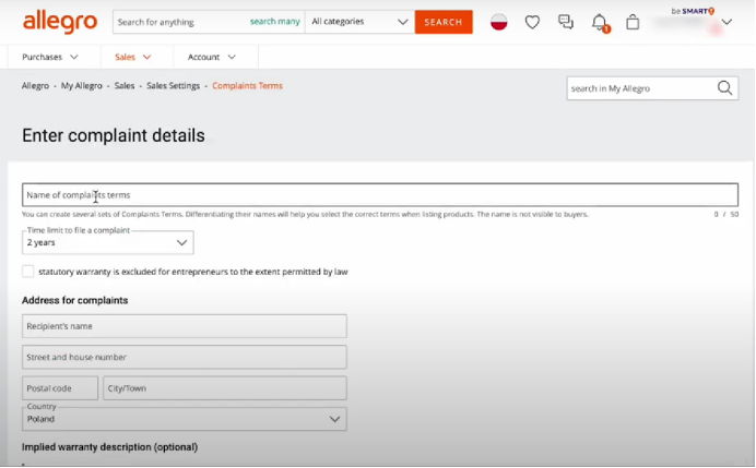 Allegro企業賬戶上架產品(offer)指南