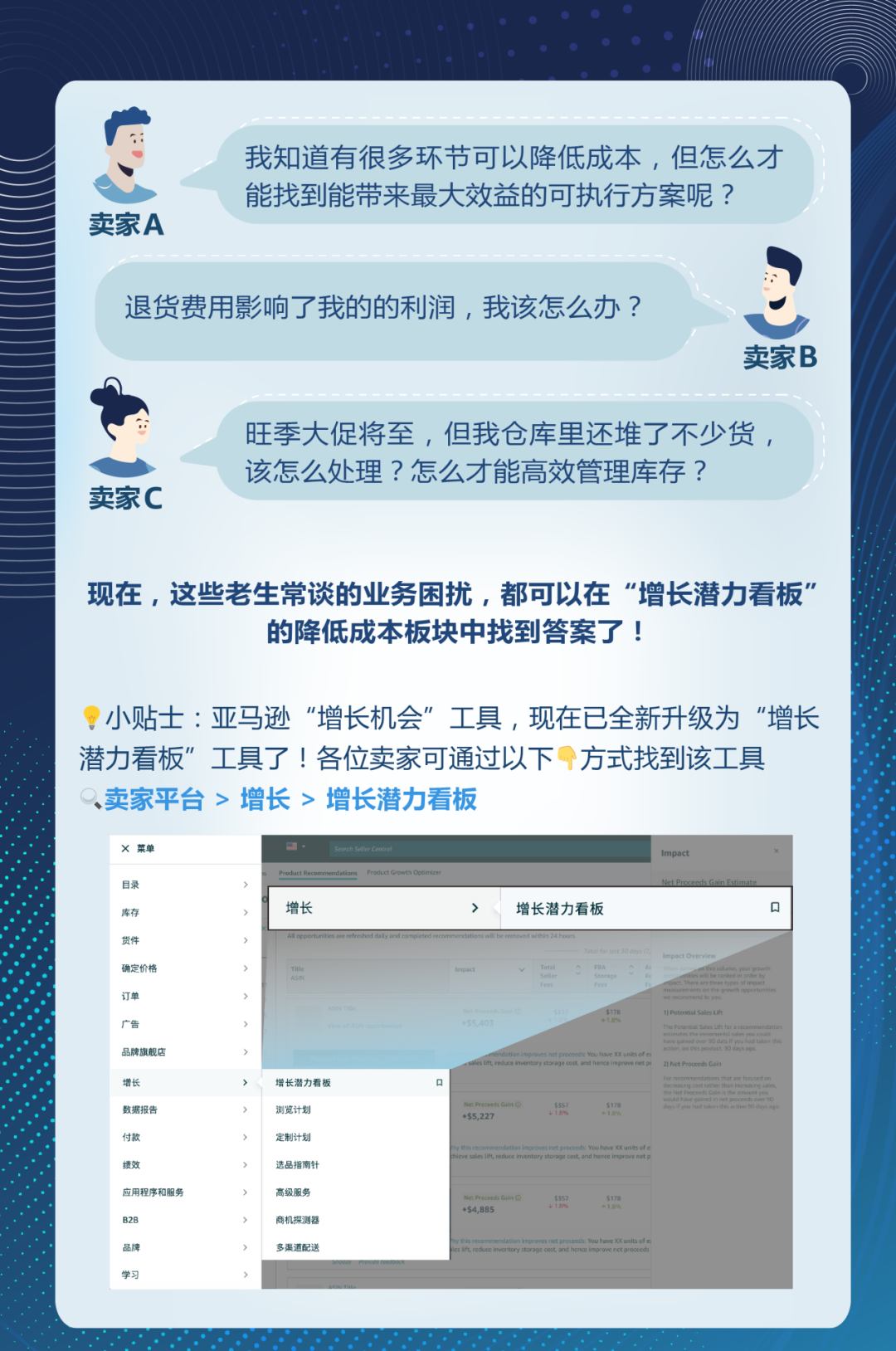 亞馬遜檢測到你有5個利潤增長點，立即查看！