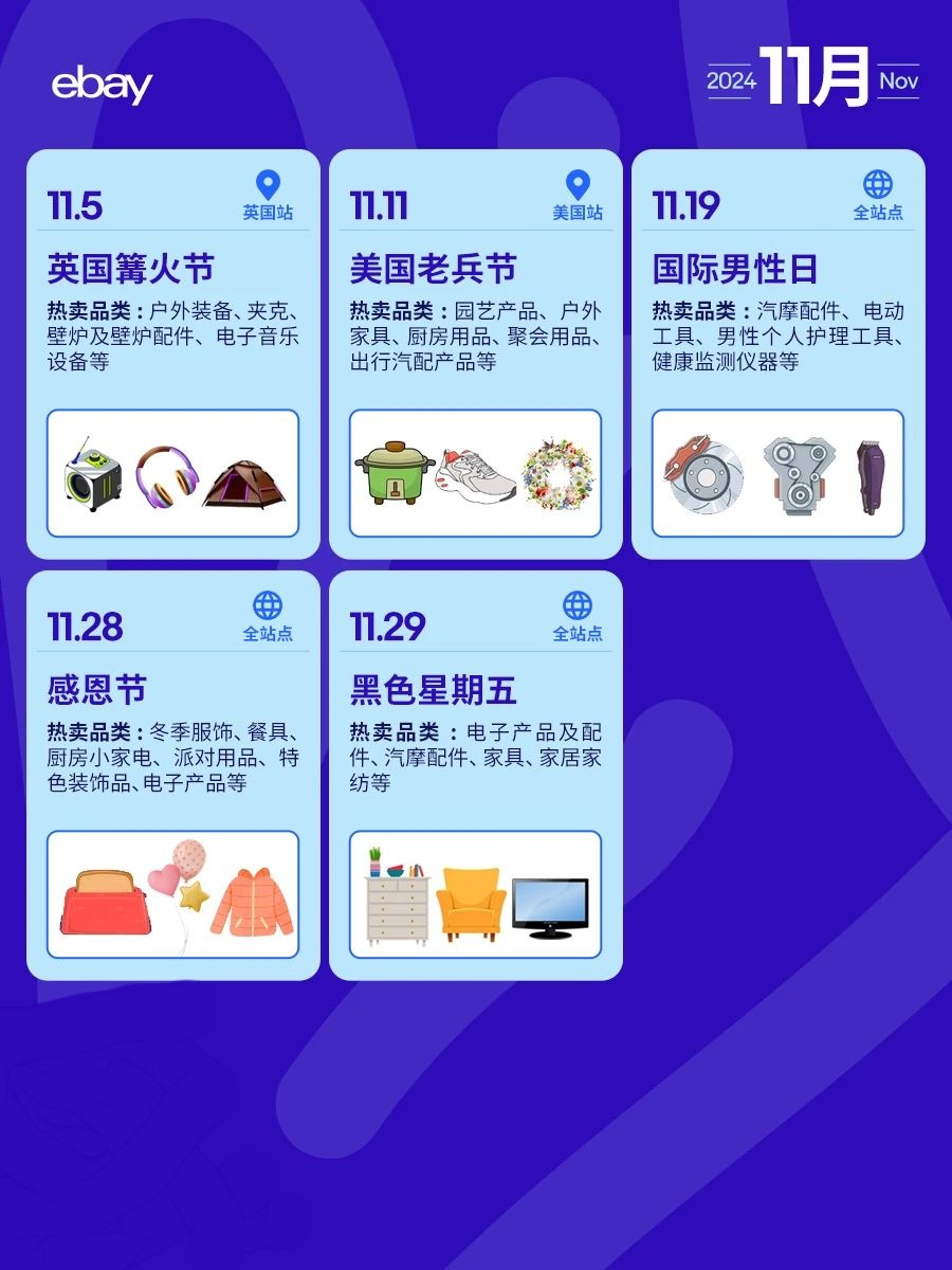 eBay跨境日曆！下半年營銷節點我們幫你都準備好了
