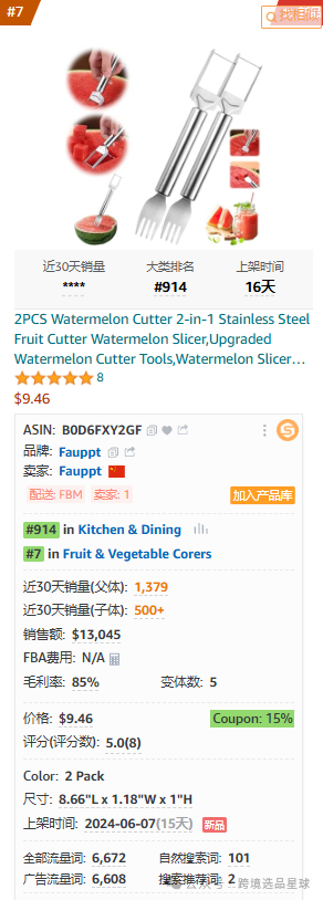 亞馬遜選品-數據分析第3期 西瓜叉切割器