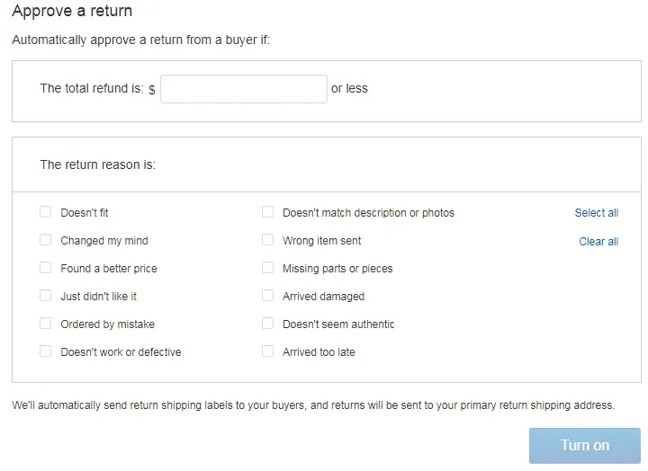 合理的設置退貨，提高旺季售後處理效率