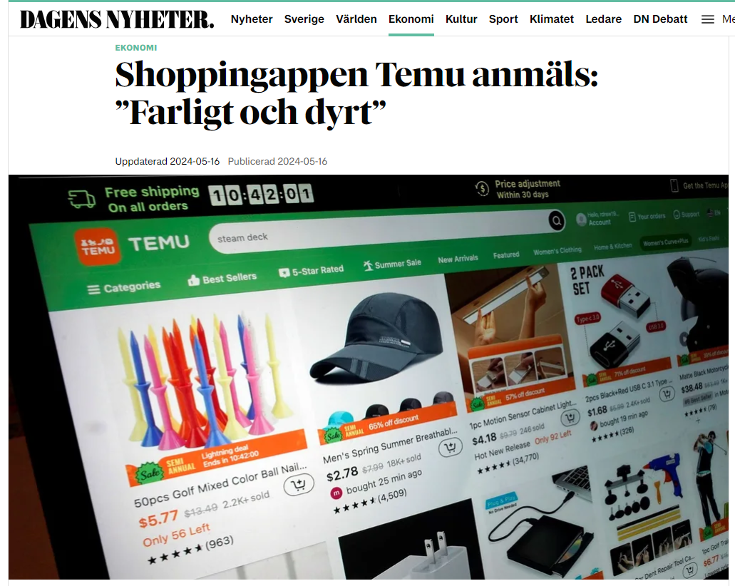 瑞典提議禁止Temu和SHEIN! 再陷爭議，Temu在歐洲強勢反擊