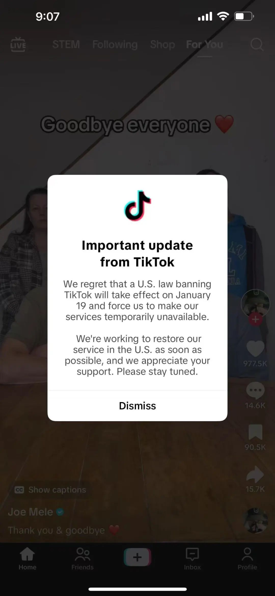 TikTok確認被禁！美國已全面暫停
