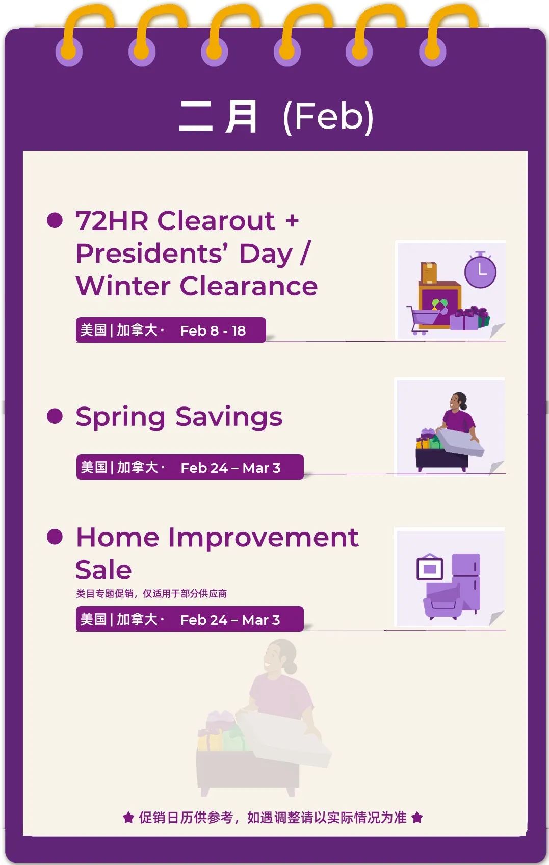 Wayfair北美 2025年促銷日曆