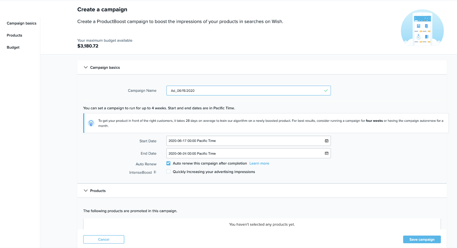 Wish ：如何設置 ProductBoost 推廣活動？